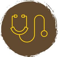 Stethoscope Line Circle Yellow Icon vector