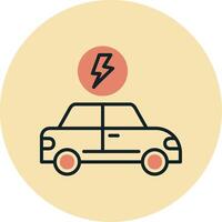 icono de vector de coche eléctrico