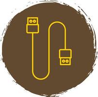 cable línea circulo amarillo icono vector