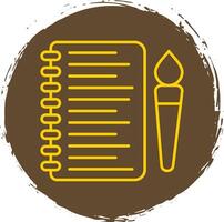 Sketchbook Line Circle Yellow Icon vector