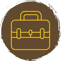 Briefcase Line Circle Yellow Icon vector