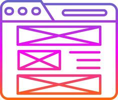 Layout Line Gradient Icon vector