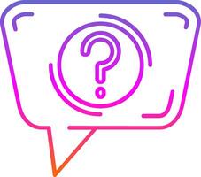 Question Line Gradient Icon vector