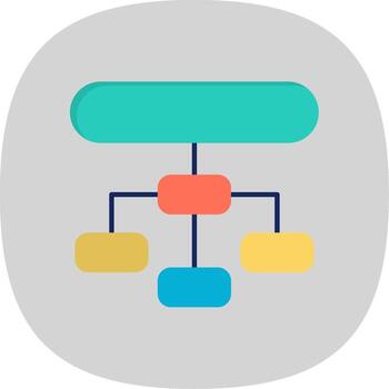 Hierarchical Structure Flat Curve Icon vector