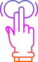 Two Fingers Tap and Hold Line Gradient Icon vector