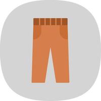 pantalones plano curva icono vector