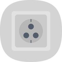 Wall Socket Flat Curve Icon vector