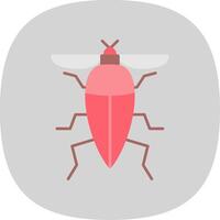 insecto plano curva icono vector