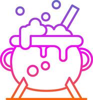Cauldron Line Gradient Icon vector