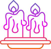 Candles Line Gradient Icon vector