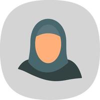 hijab plano curva icono vector