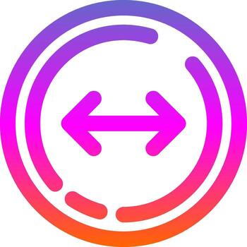 Left and right arrow Line Gradient Icon vector