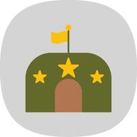 Military Base Flat Curve Icon vector