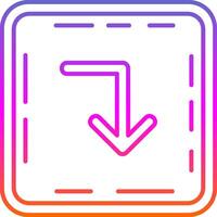 Turn down Line Gradient Icon vector