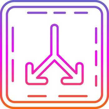 Split Line Gradient Icon vector