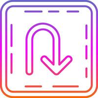 U turn Line Gradient Icon vector