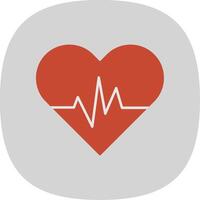 Heart Beat Flat Curve Icon vector