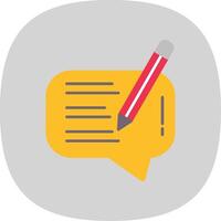 Write Message Flat Curve Icon vector