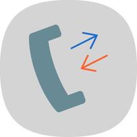 Phone Receiver Flat Curve Icon vector