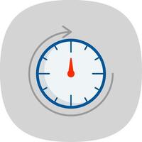 Round Clock Flat Curve Icon vector