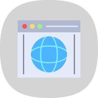 Browser Flat Curve Icon vector