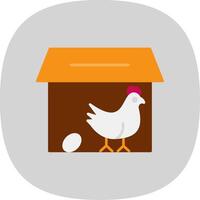 Chicken Coop Flat Curve Icon vector