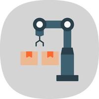 Industrial Robot Flat Curve Icon vector