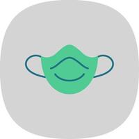 Dust Mask Flat Curve Icon vector