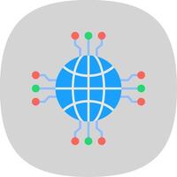 Network Flat Curve Icon vector