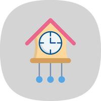 Cuckoo Clock Flat Curve Icon vector