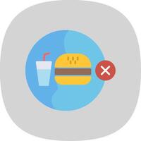 No Junk Food Flat Curve Icon vector