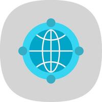Globe Flat Curve Icon vector