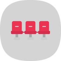 Stadium Seating Flat Curve Icon vector