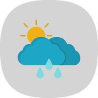 Cloudy Flat Curve Icon vector