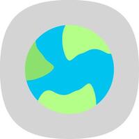 Earth Flat Curve Icon vector