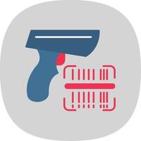 Barcode Flat Curve Icon vector