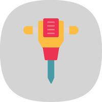 Jack Hammer Flat Curve Icon vector