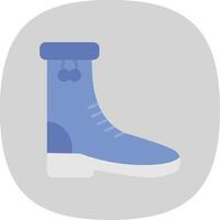 Rain Boots Flat Curve Icon vector