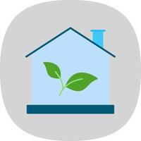 eco casa plano curva icono vector