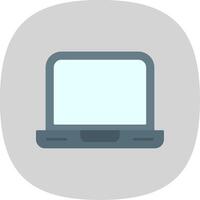 Laptop Flat Curve Icon vector