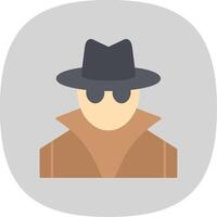 Spy Flat Curve Icon vector