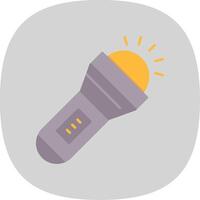 Torch Flat Curve Icon vector