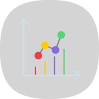 Graph Flat Curve Icon vector