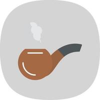 Smoking Pipe Flat Curve Icon vector