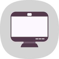 Monitor Flat Curve Icon vector