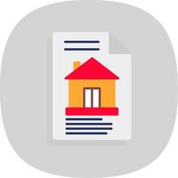 Property Document Flat Curve Icon vector