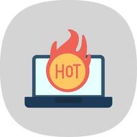 Hot Flat Curve Icon vector