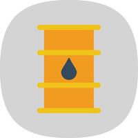 Oil Barrel Flat Curve Icon vector