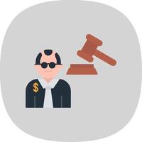 Judge Giving Order Flat Curve Icon vector