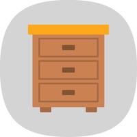 cajón plano curva icono vector